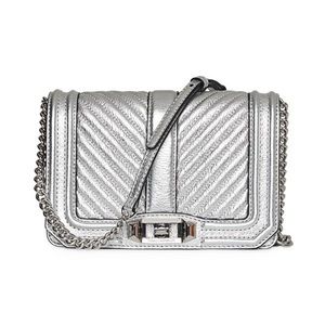 Rebecca Minkoff
Small Love Chevron Quilted Leather Crossbody Silver Bag